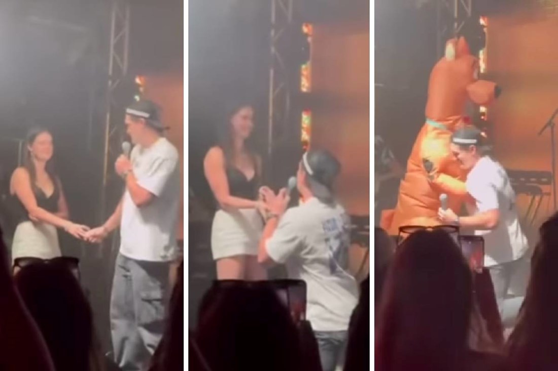 Concert Proposal Goes Viral After Woman Runs Off Stage