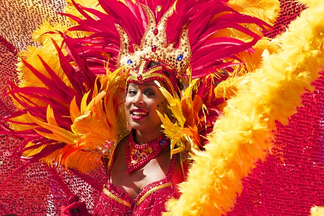 Rio De Janeiro Carnival Parades Samba Dancers Colorful Costumes Sequins Feathers