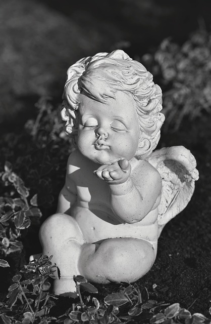 Stone Cherub Garden Statue