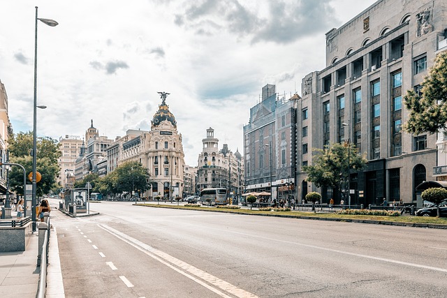 Madrid City Streets At Night, Well-lit Public Squares, Women Enjoying Tapas Bars