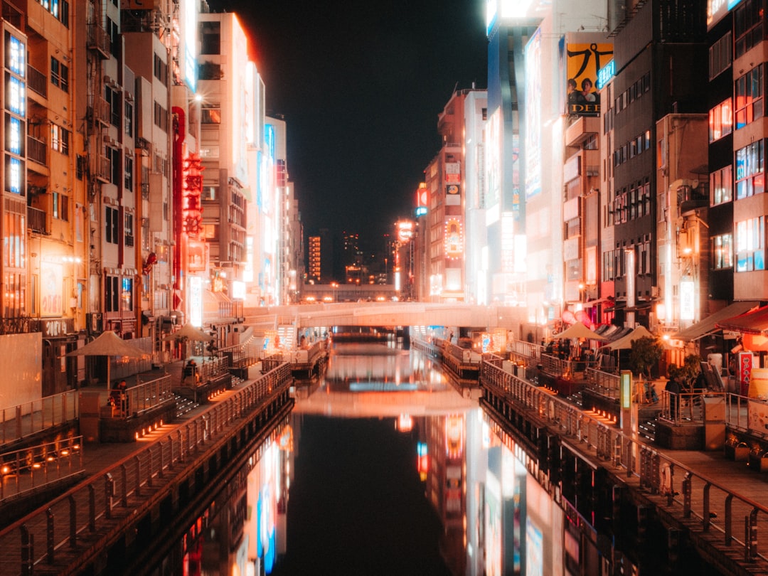 Osaka Cityscape With Dotonbori Street At Night