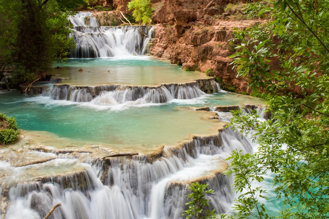 Havasu Falls Turquoise Water Travertine Pools Desert Canyon