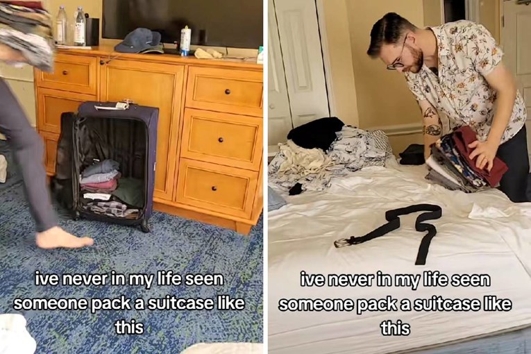 Man Gains Viral Fame for His Unconventional Suitcase Packing Technique