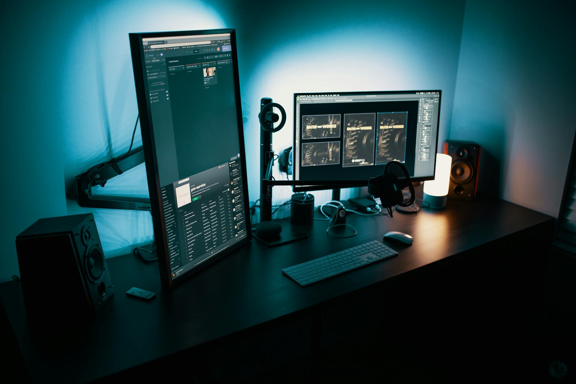 Dual Monitor Arm Desk Setup