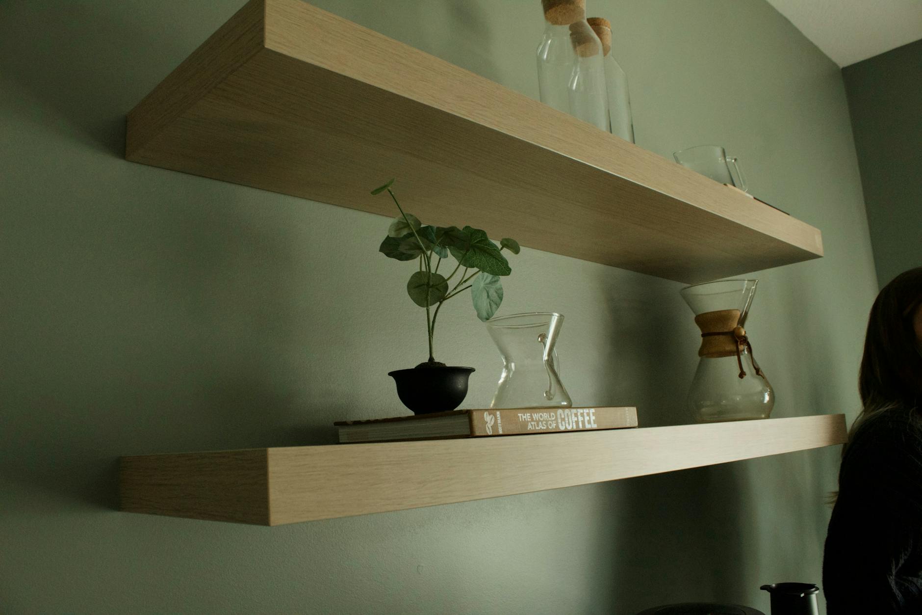 Wooden Floating Shelves Plant Display