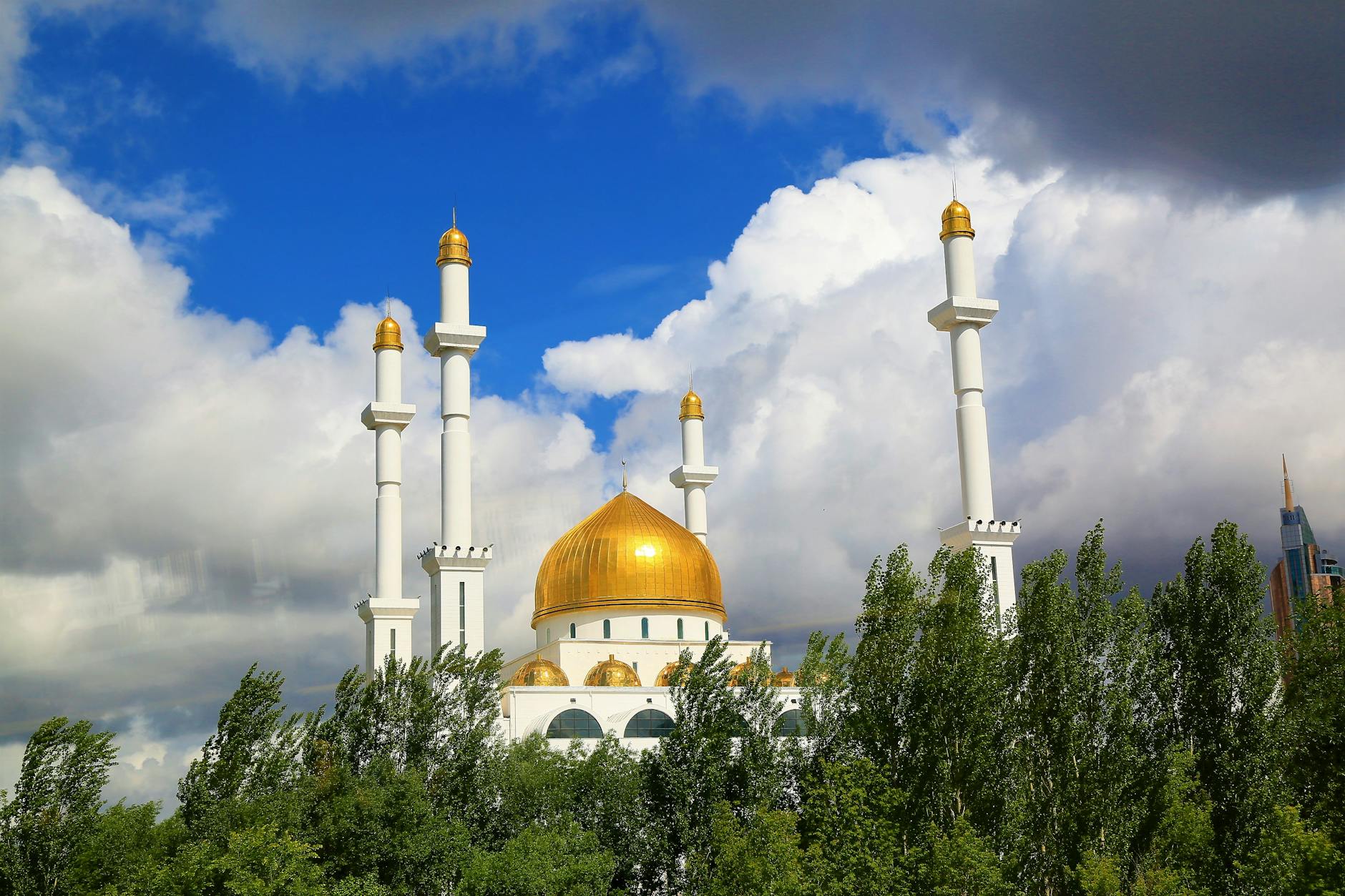 Mosque Of Islamic Solidarity In Mogadishu With Central Dome And Tall Minaret