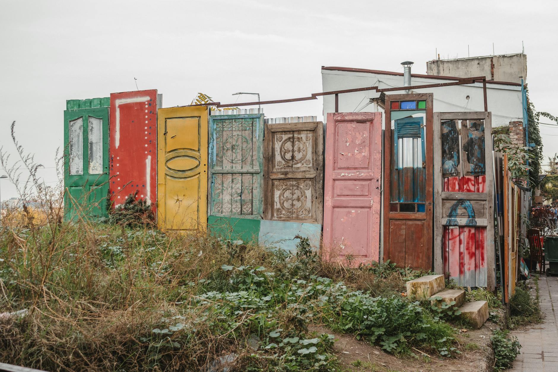 Repurposed Vintage Wooden Door In Farmhouse Bedroom Setting