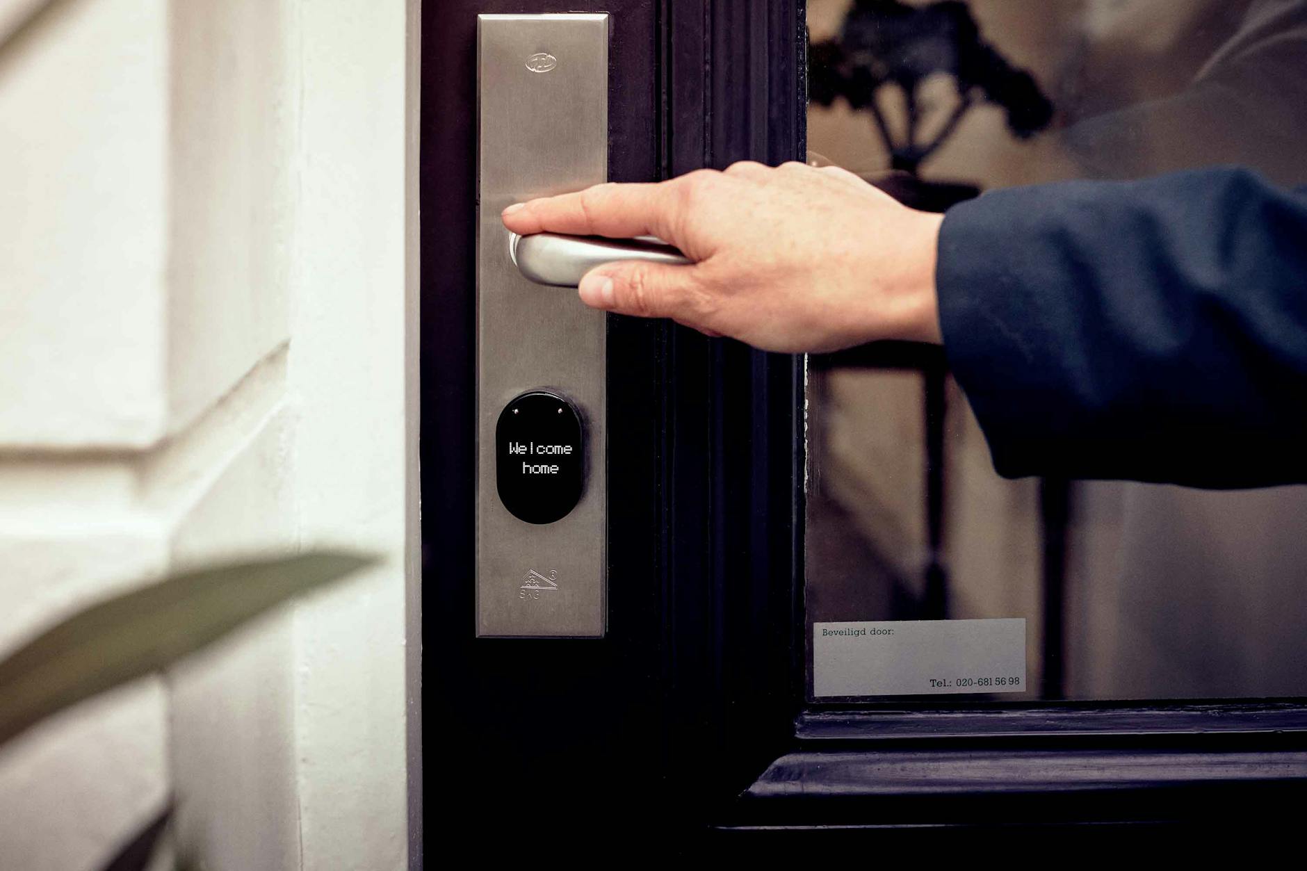 Smart Locks On A Modern Front Door With A Digital Keypad And A Stylish Exterior