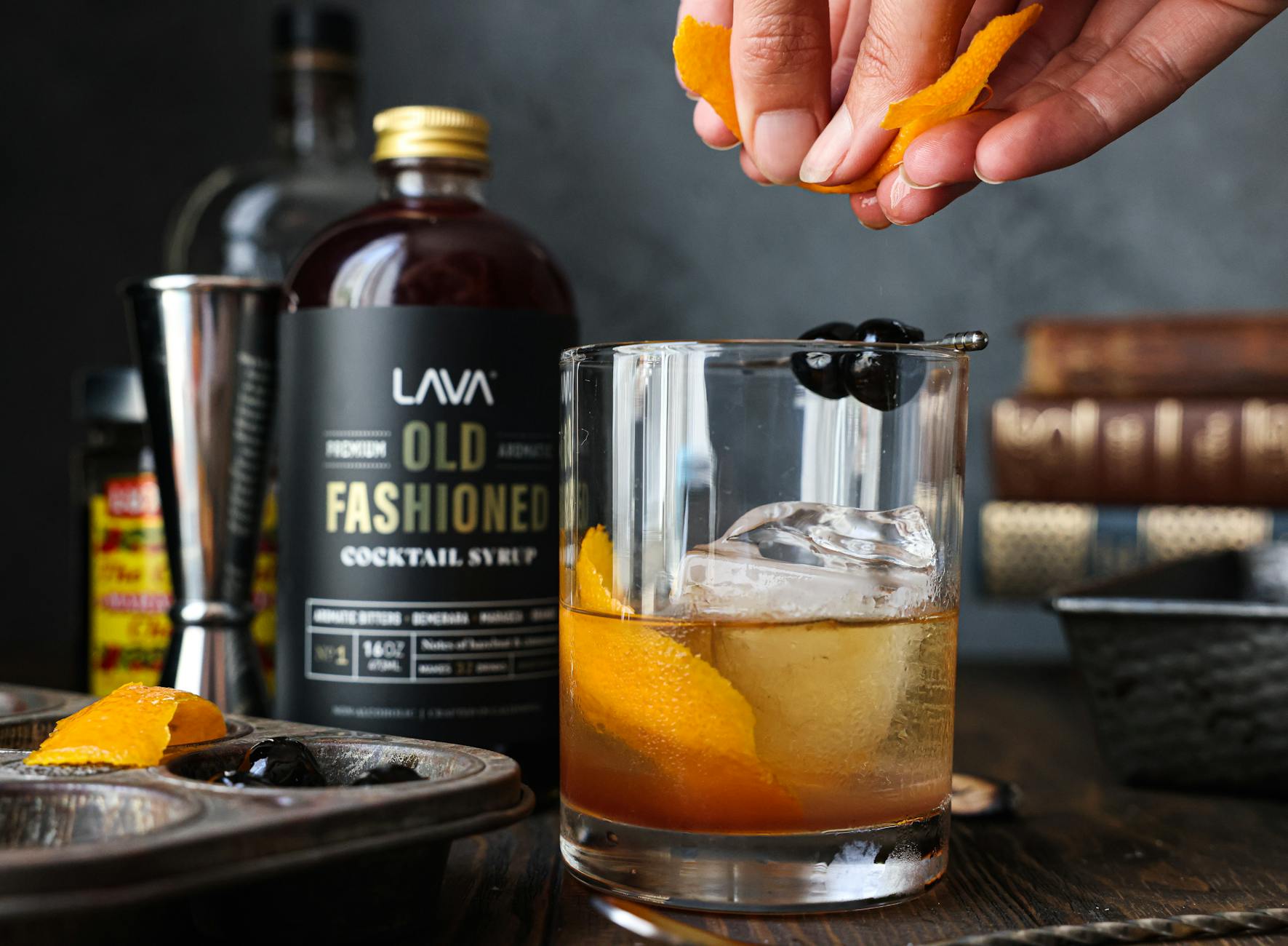 Old Fashioned Cocktail In A Cozy, Elegant Setting With Rich Colors And Quality Ingredients