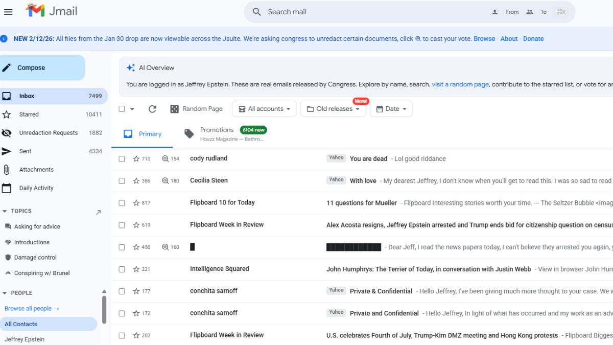 Yes, There’s a Website Where You Can Explore Jeffrey Epstein’s Emails Just Like He Did