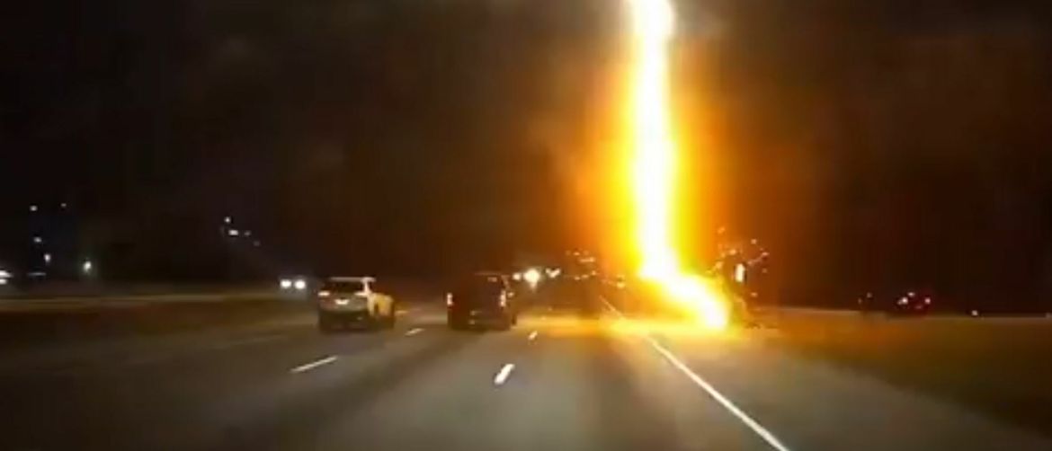 A Dashcam Captured Just How Close This Driver Came to Being Struck by Lightning