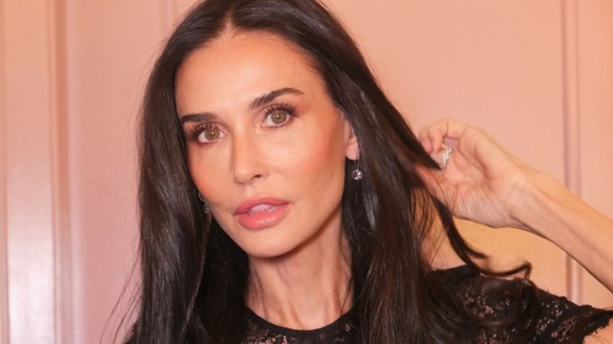 Demi Moore, 63, Makes Subtle Logomania Look Timeless in a Sheer Gucci-Monogram Little Black Dress