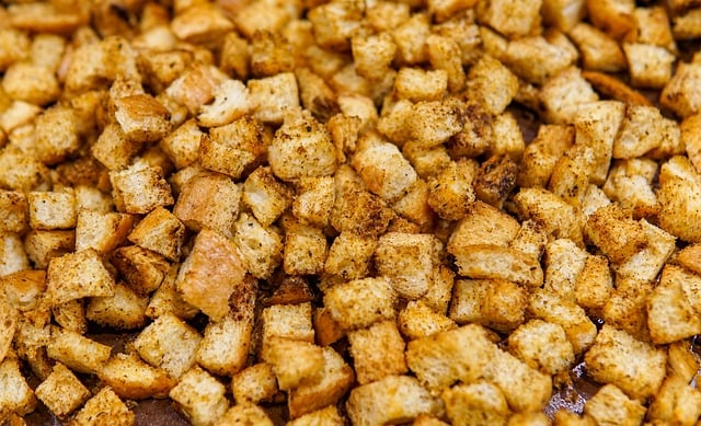 Unhealthy Croutons Fried Bread Salad Toppings