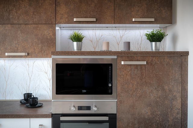 Modern Kitchen With Range Hood And Under-counter Microwave