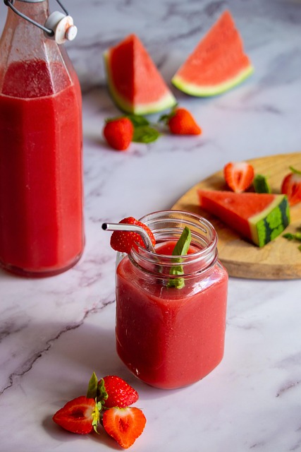 Watermelon Smoothie Mint Lime Chia Seeds Summer Drink