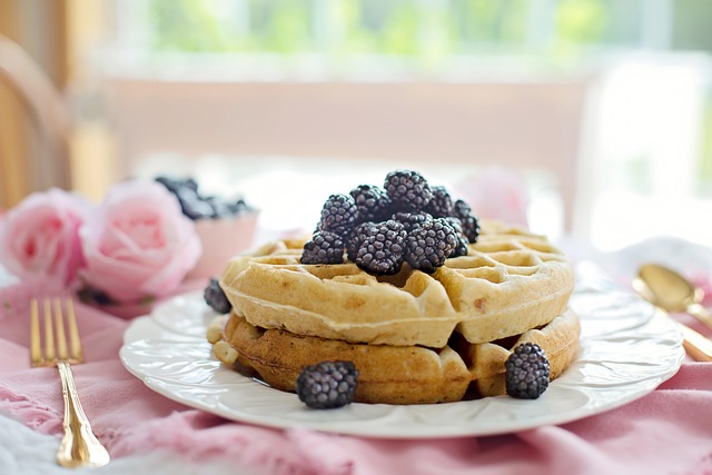 Protein Waffles With Berries Breakfast