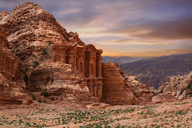 Petra Historic Site Sandstone Cliffs Jordan