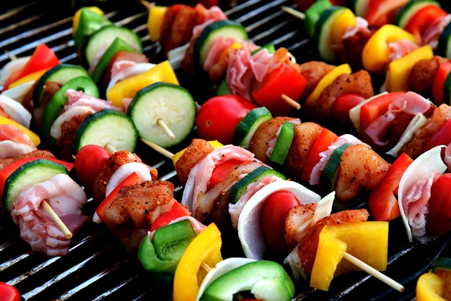 Gluten-free Beef Vegetable Skewers Grilling