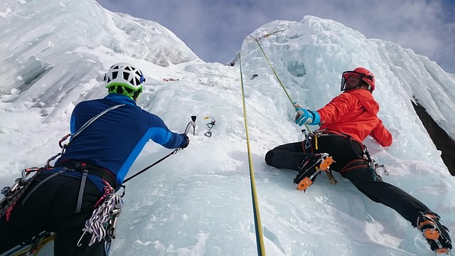 Ice Climbing Argentière Glacier Frozen Waterfalls