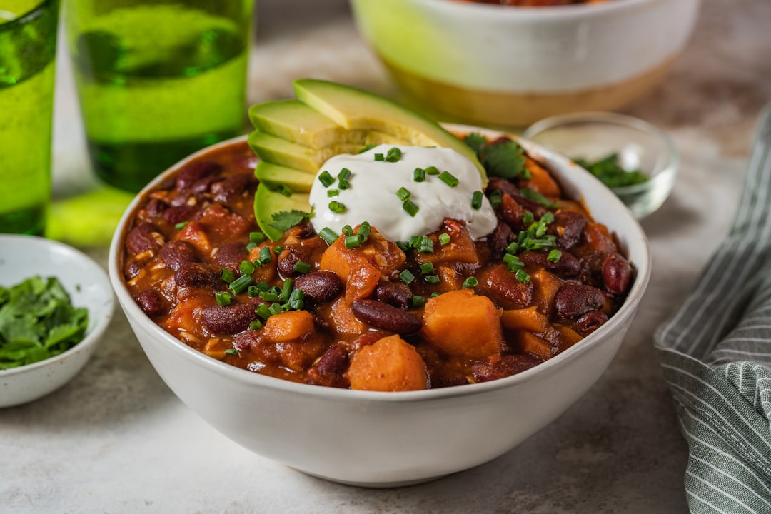 Sweet Potato And Black Bean Chili Vegan Meal