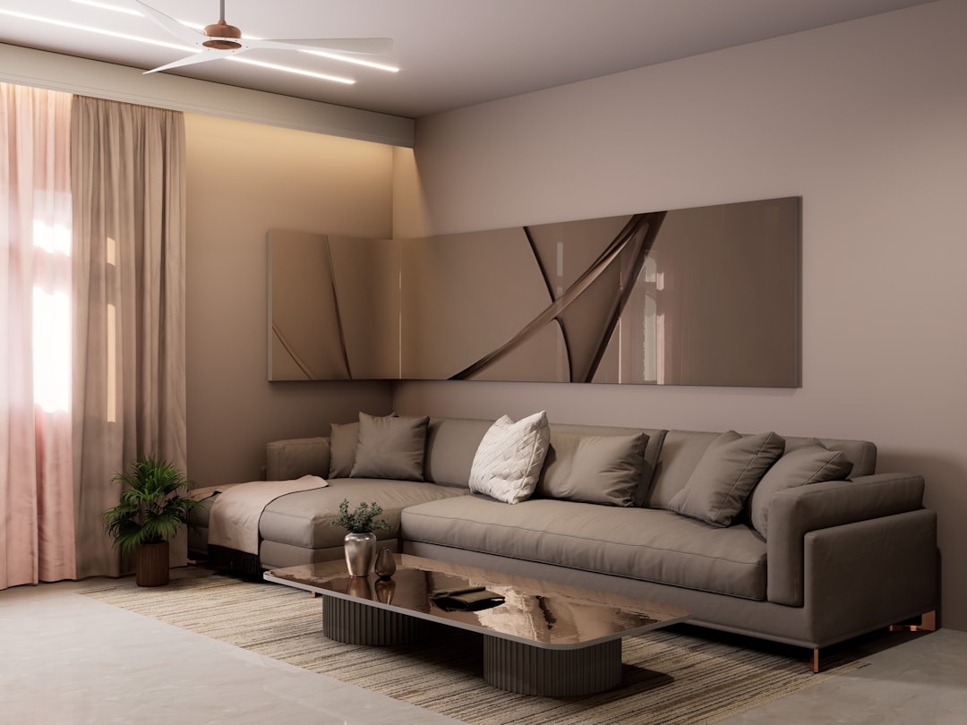 Monochromatic Living Room Small Apartment Gray Beige Textures