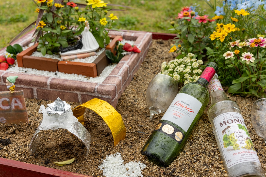 DIY Garden Wine Bottle Borders