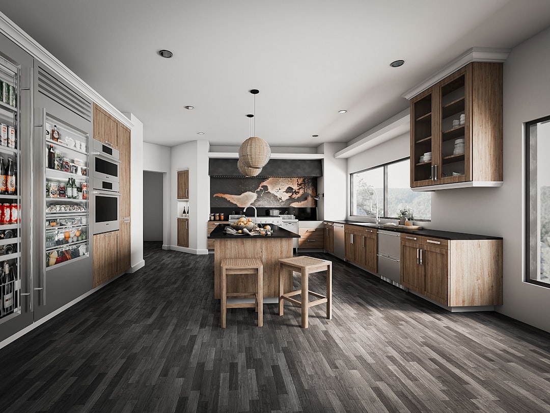 Gray Laminate Flooring Kitchen