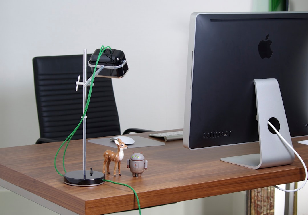 Home Office With Organized Cables And Wireless Devices