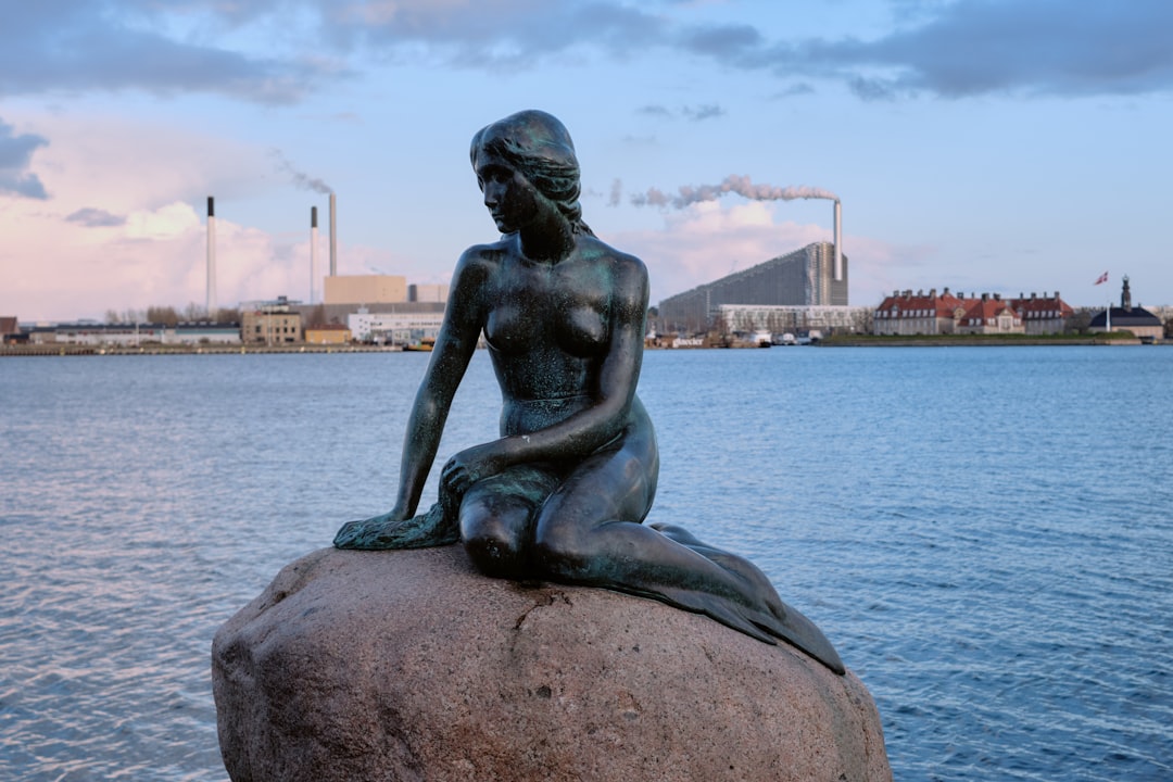 The Little Mermaid Statue Copenhagen Tourist Crowds