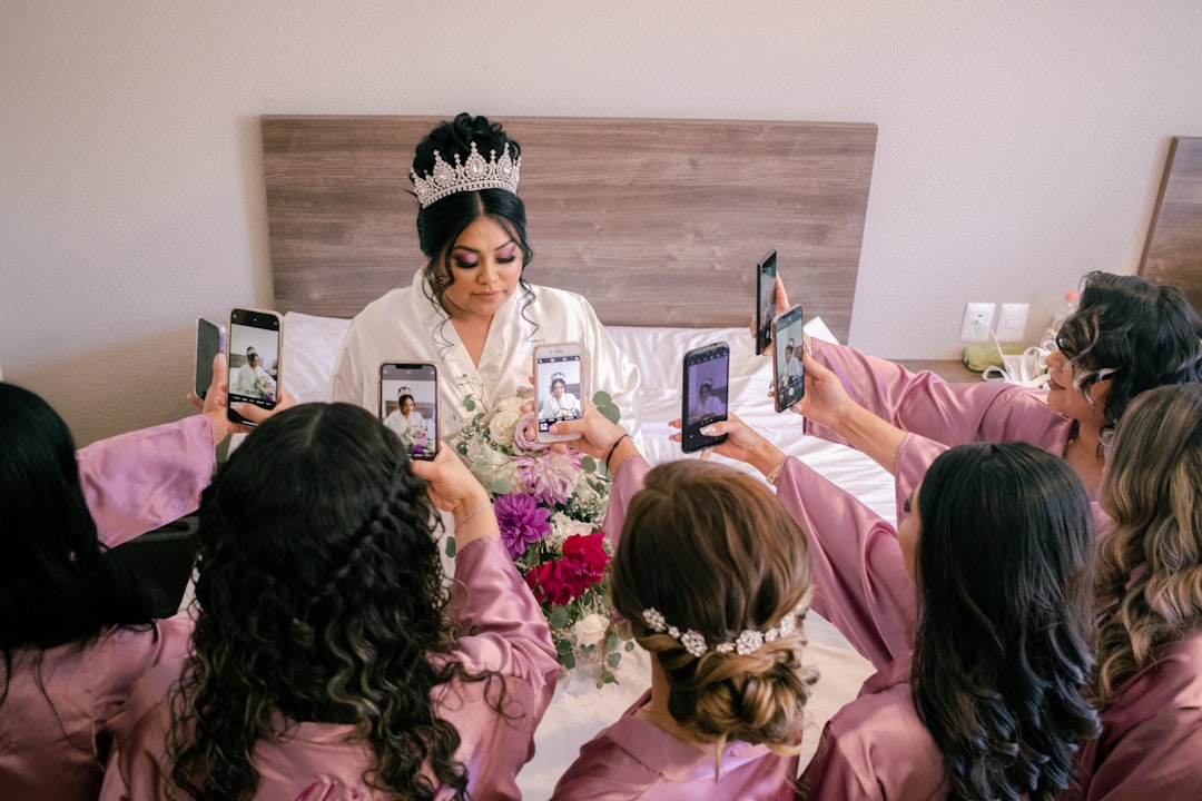 Wedding Ceremony Guests Using Phones
