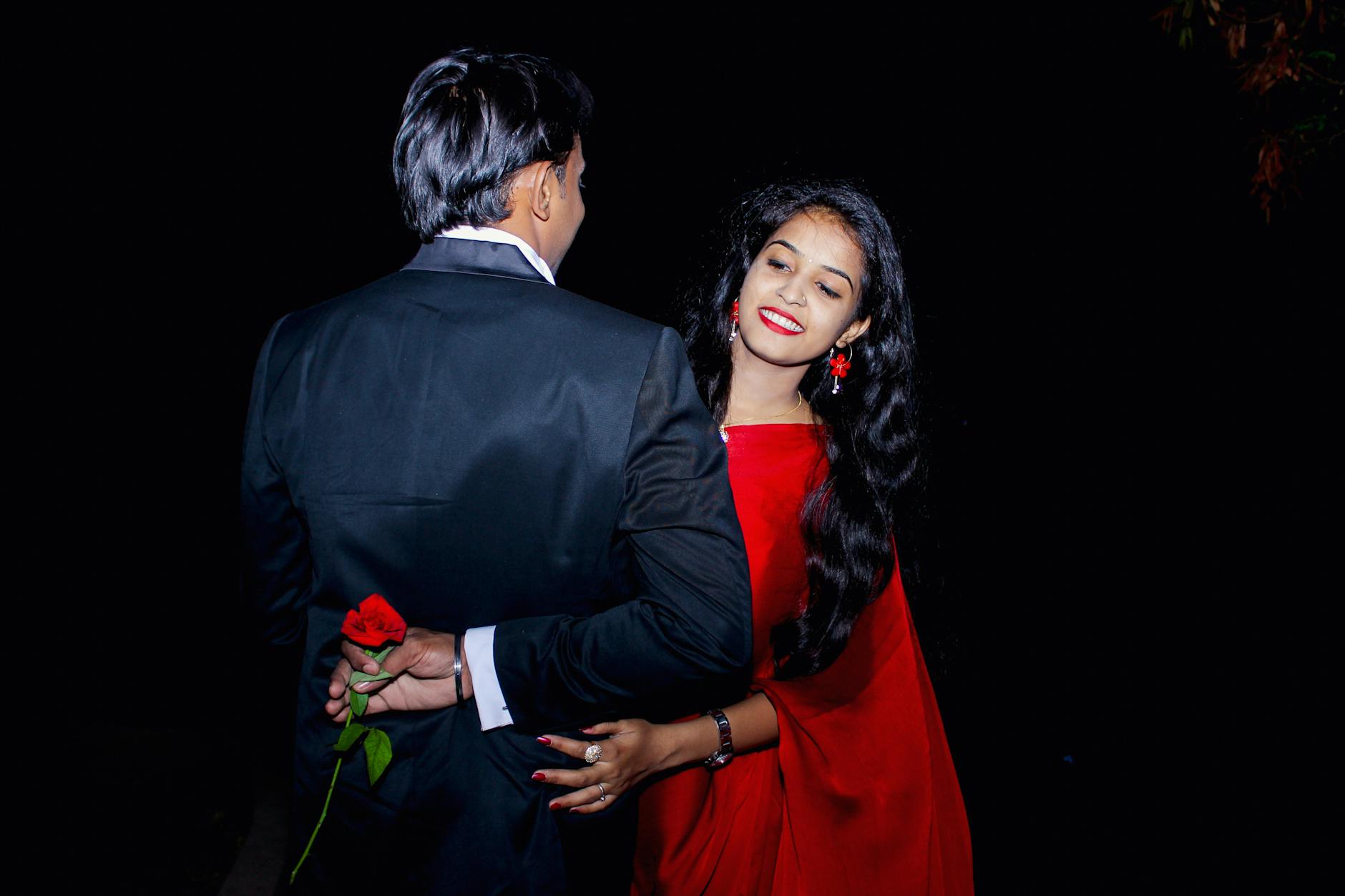 Red Satin Midi Dress Romantic Date Night