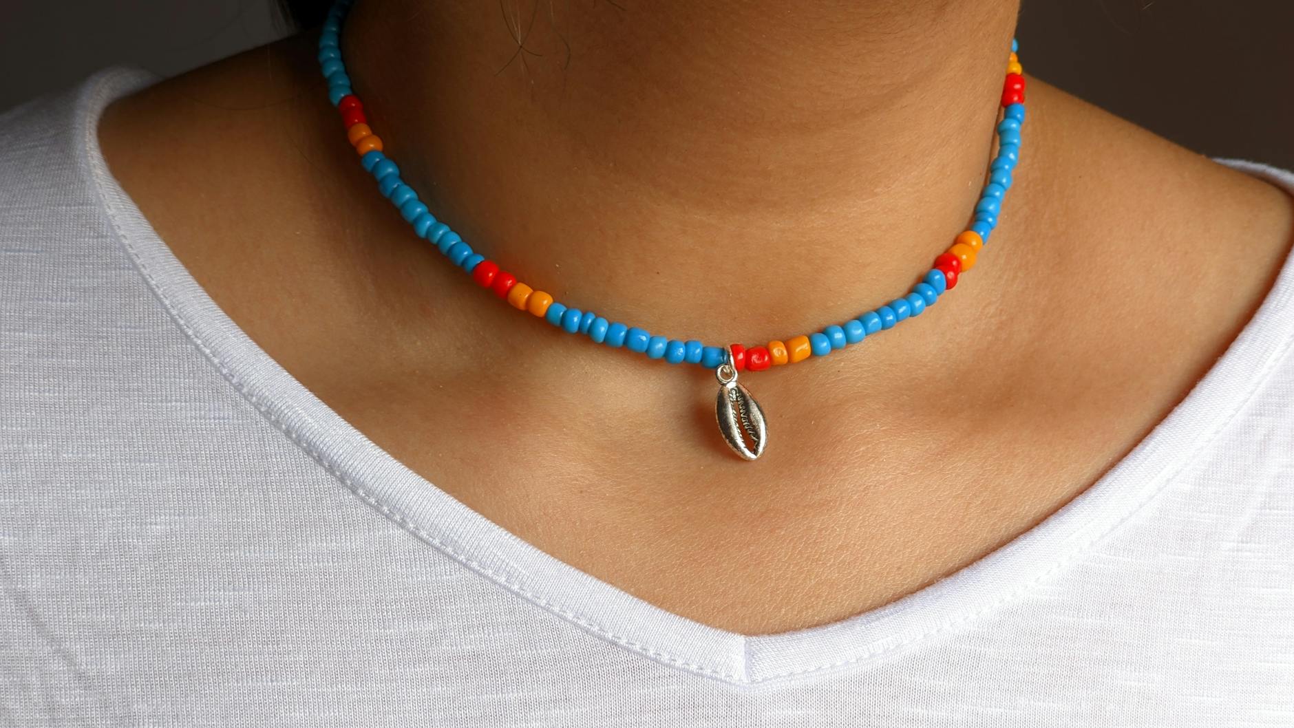 Beaded Necklaces Vibrant Colors Glass Ceramic Beads Summer Camp Aesthetics