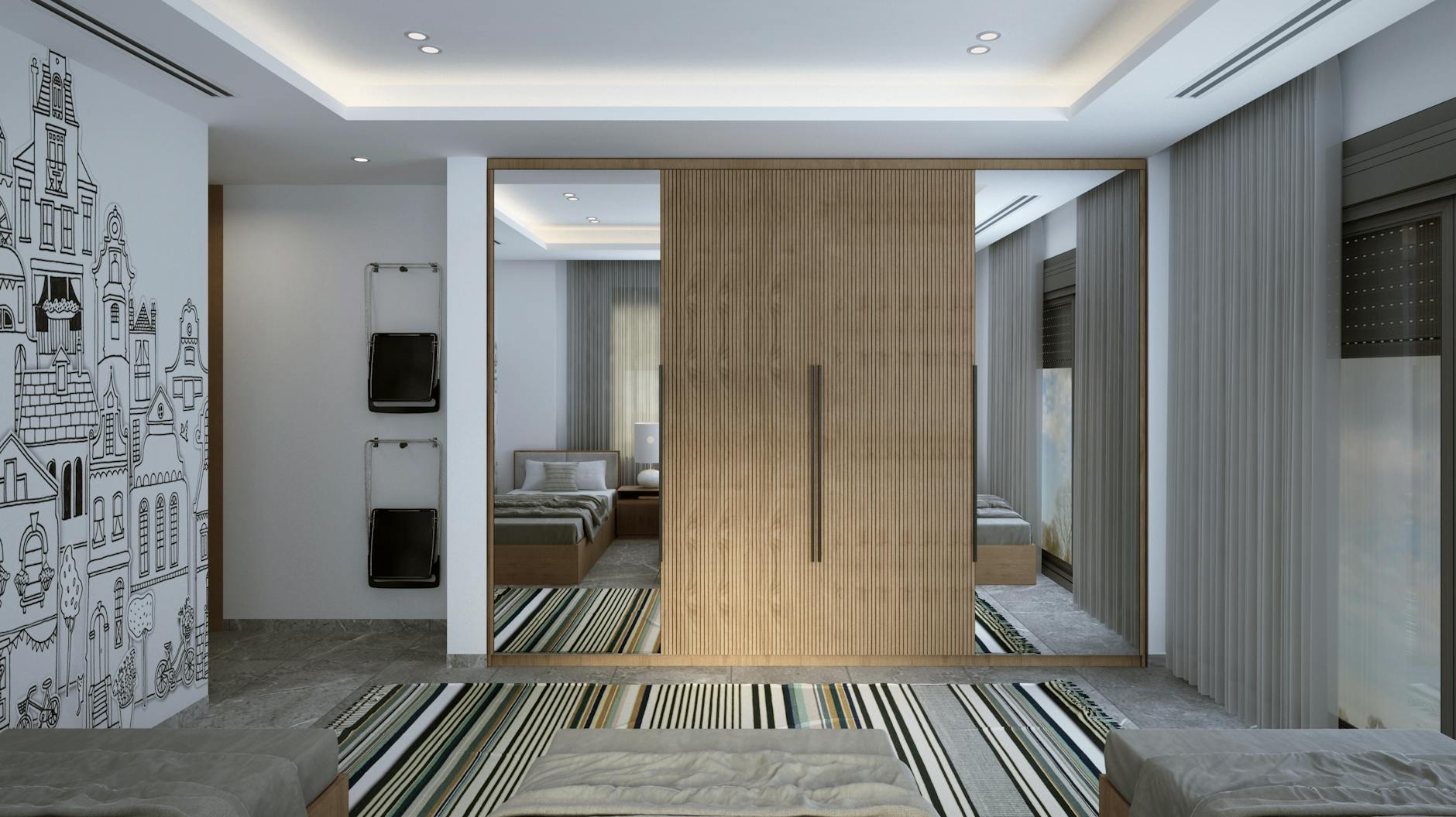 Sliding Mirror Closet Doors Bedroom Renovation