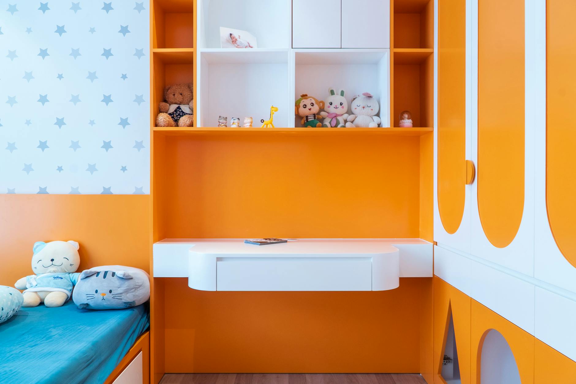 Neon Orange Bedroom Interior