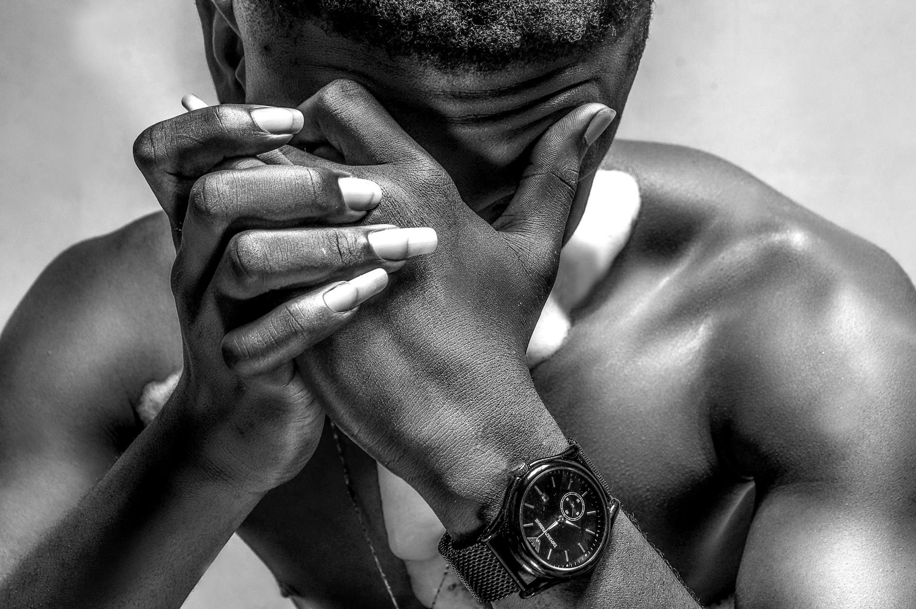 Person Hiding Emotions Strong Capable Mask Of Composure