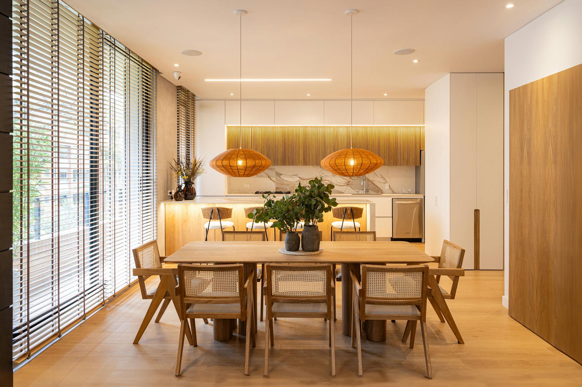 Oversized Rattan Pendant Lights Dining Room
