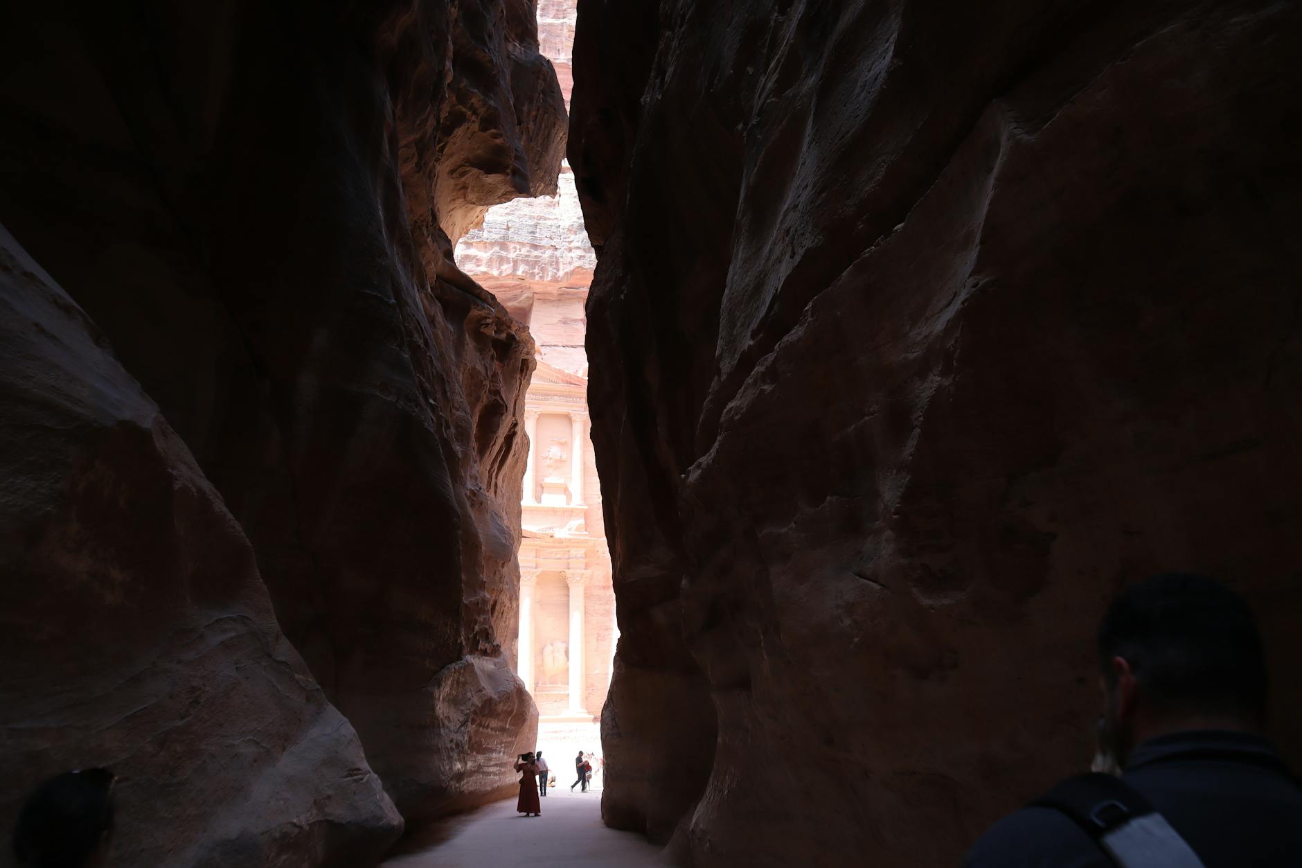 Petra Treasury Siq Canyon Sandstone Facades Photography