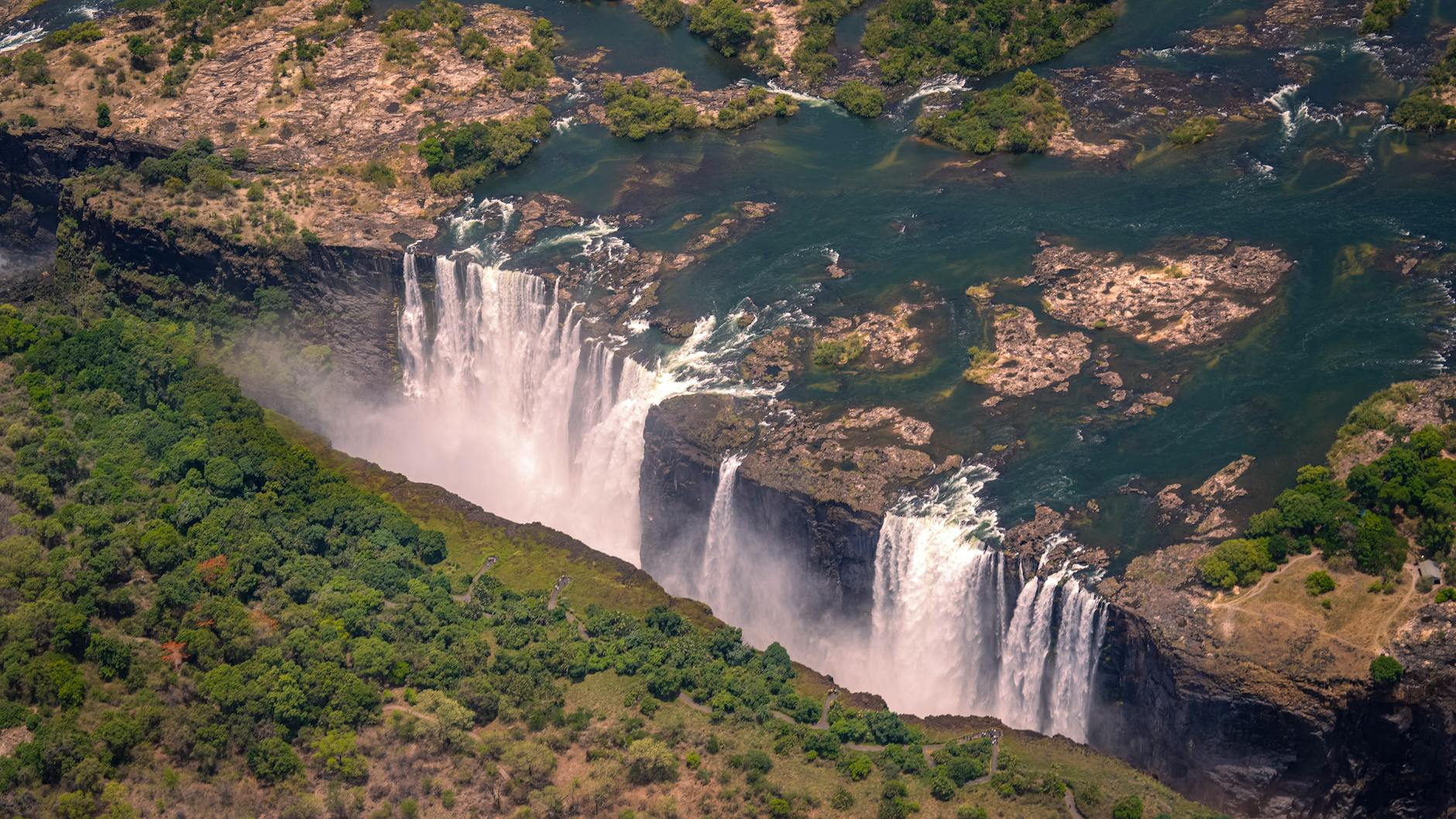 Microlighting Over Victoria Falls Aerial View