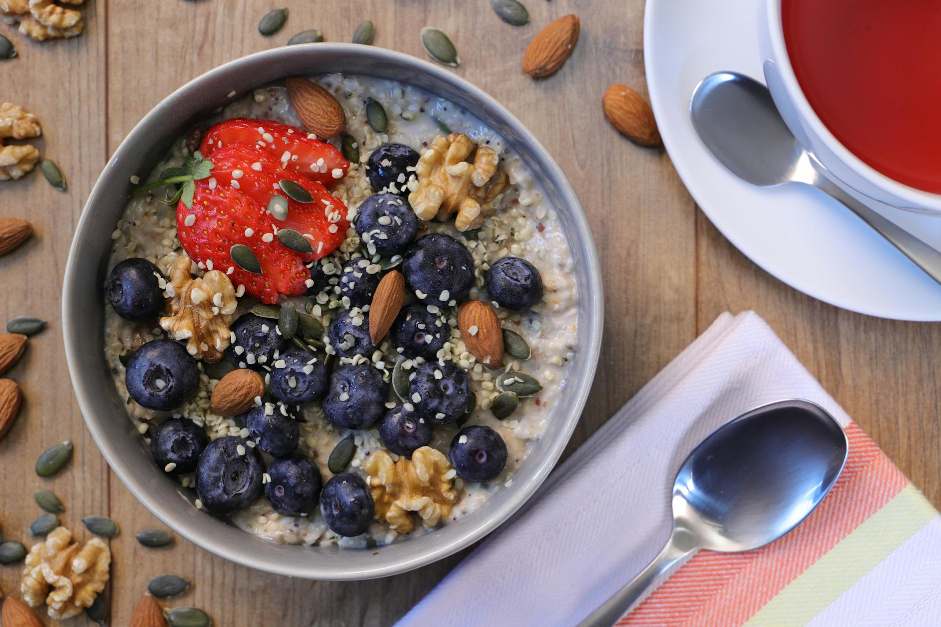 Steel Cut Oats With Berries And Walnuts