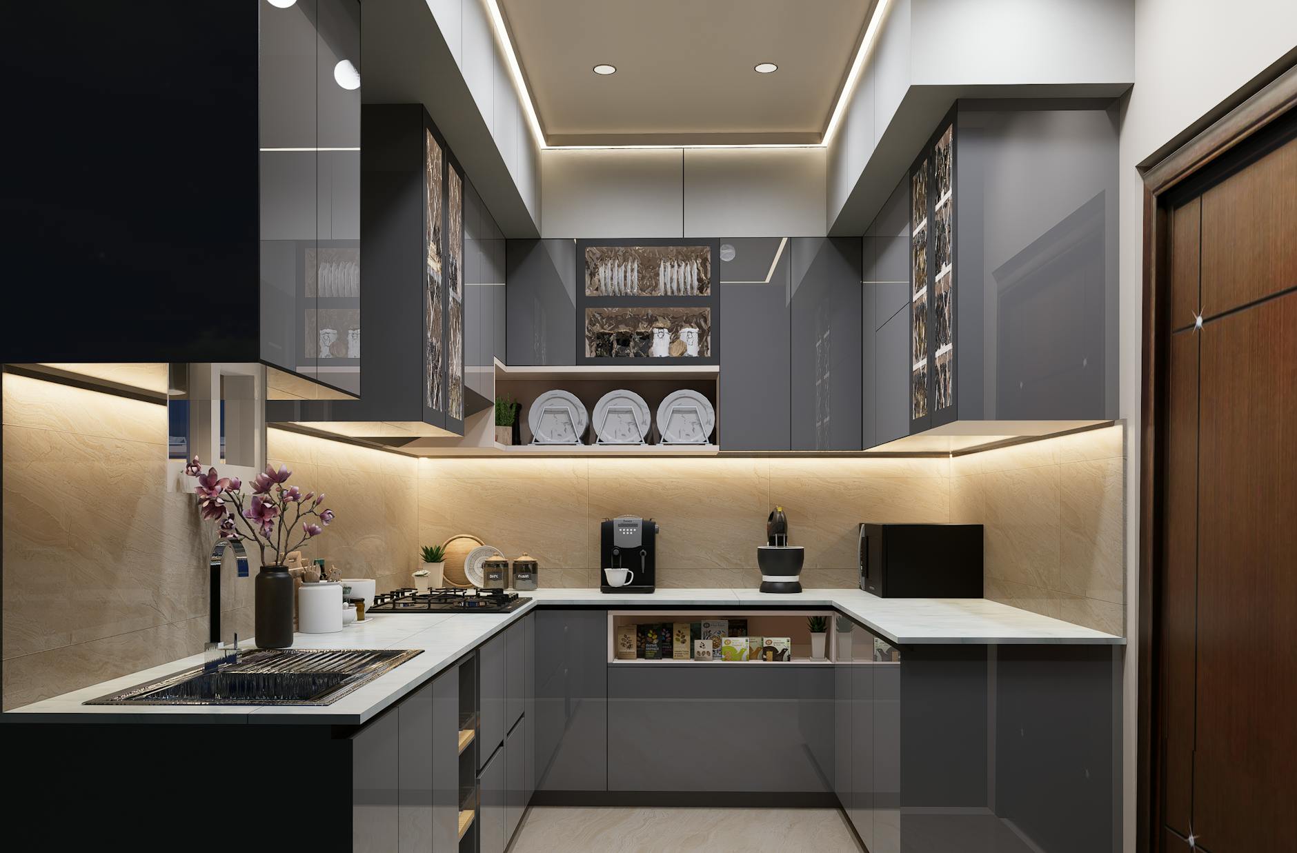 Under-cabinet LED Lights Kitchen Organization