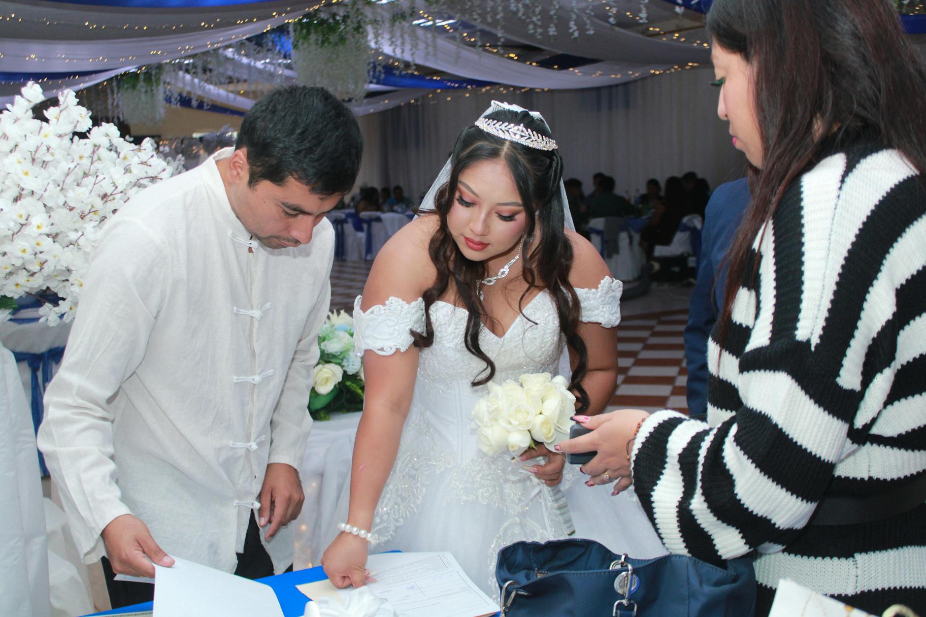 Wedding Reception Couple Greeting Guests