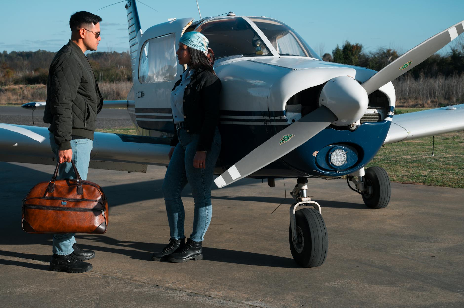 Person Talking On Flight