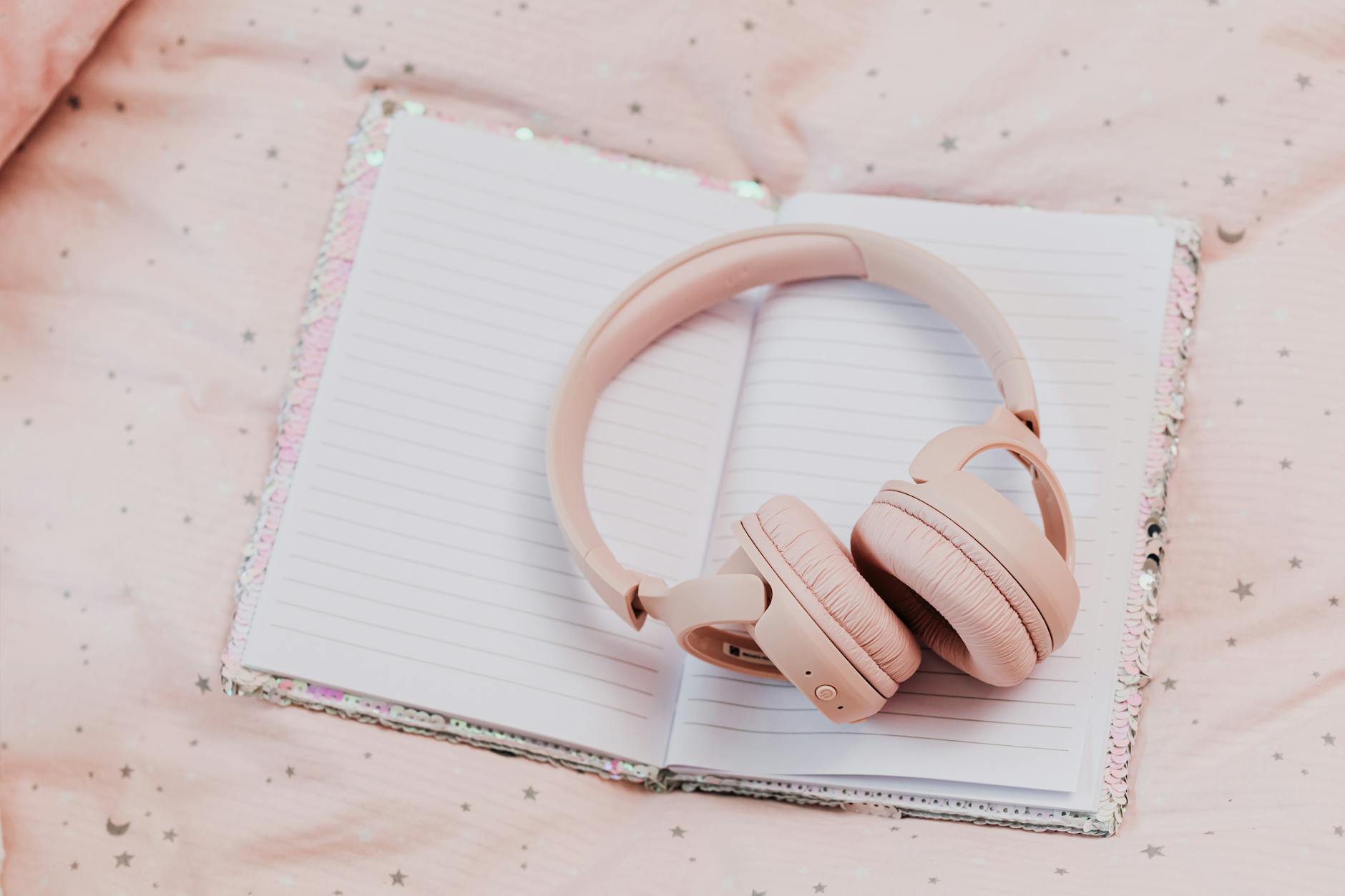 Headphones And Notebook