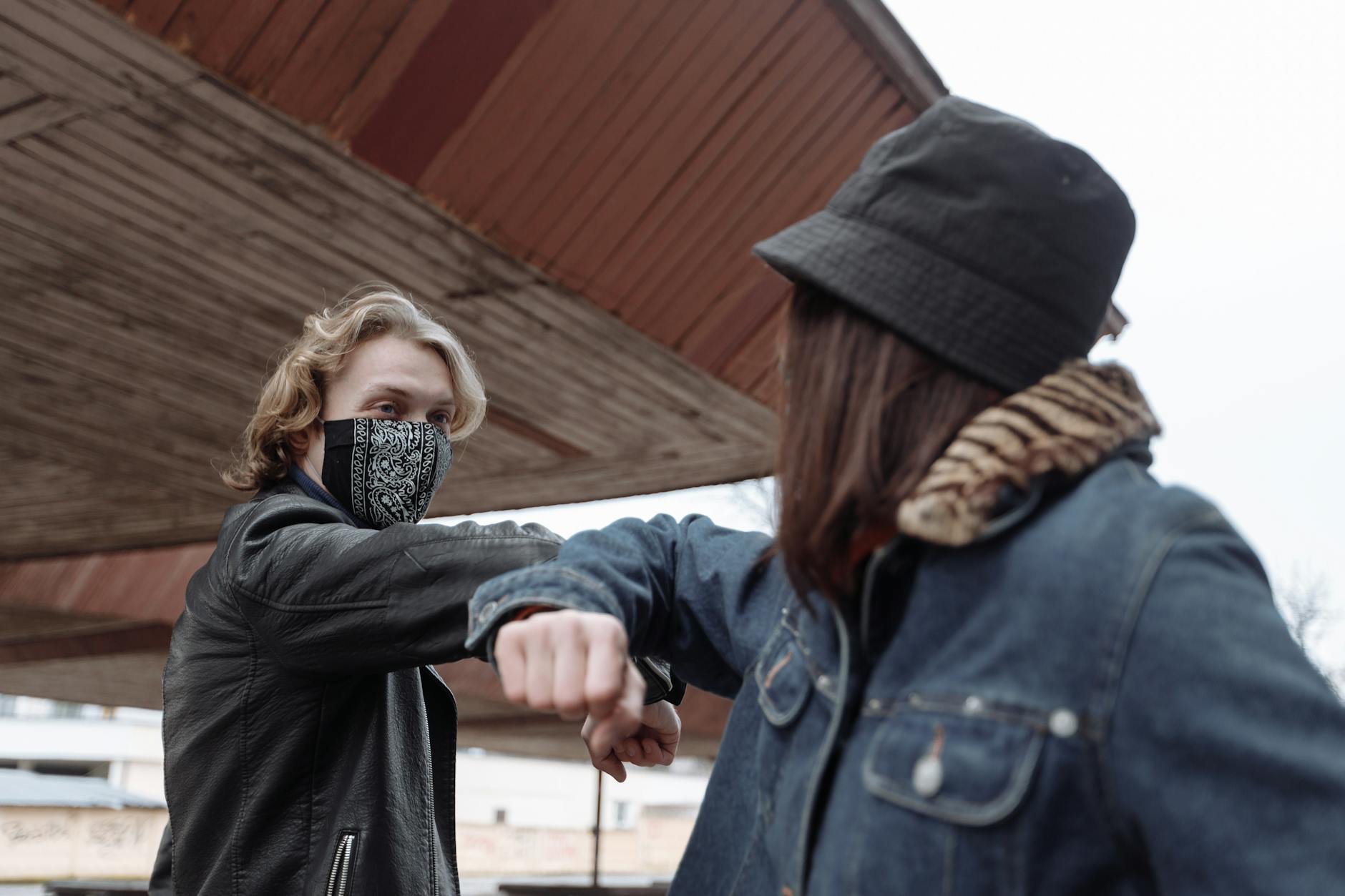 Person Greeting Friends