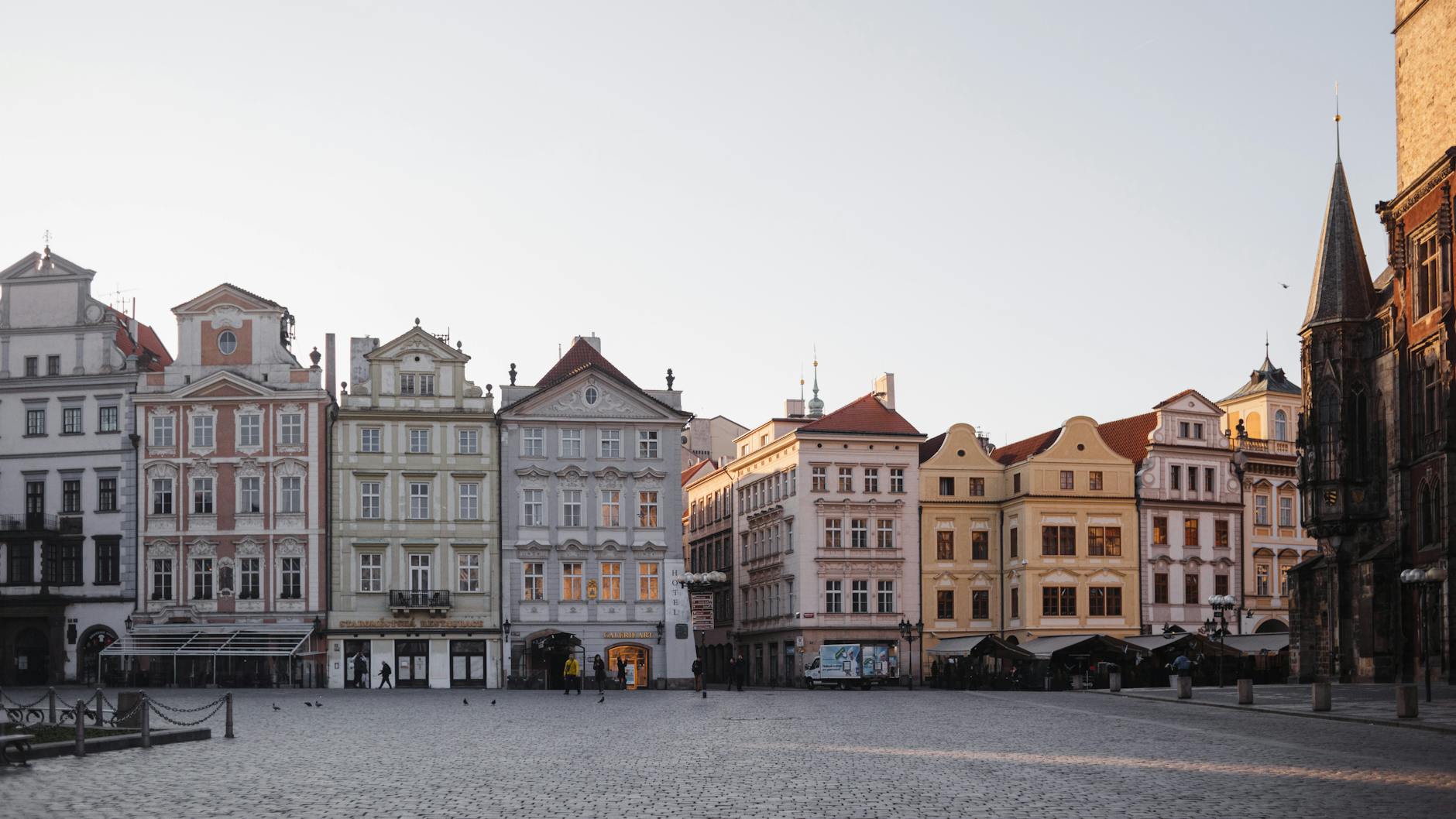 Telč Czech Republic Town Square Pastel Renaissance Houses