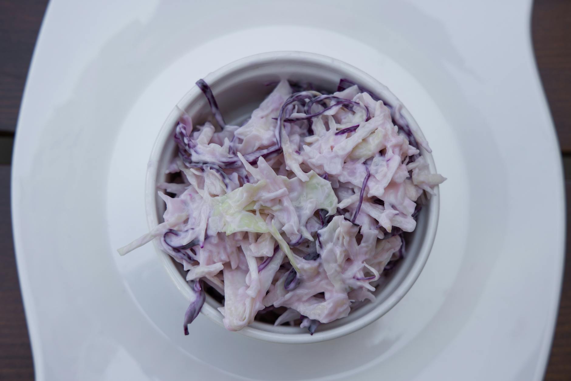 Unhealthy Coleslaw With Mayonnaise And Sugar