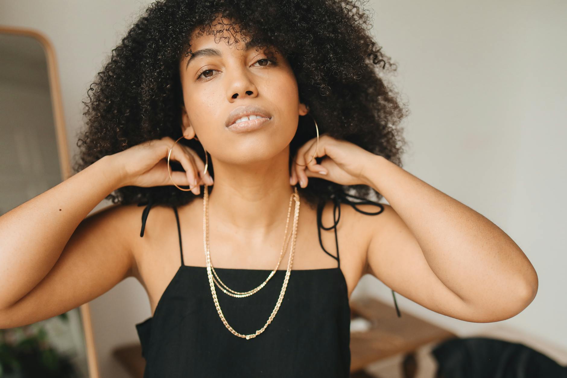 Statement Hoop Earrings Gold Textured Oversized