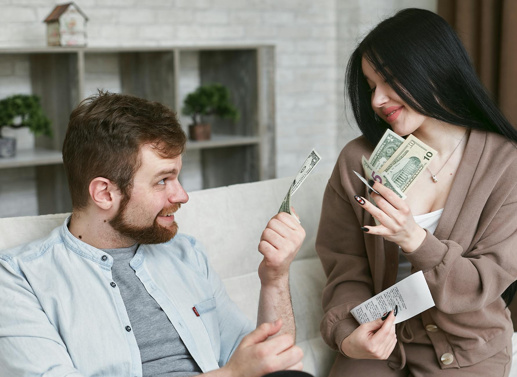 Couple Discussing Financial Management Budgeting Savings