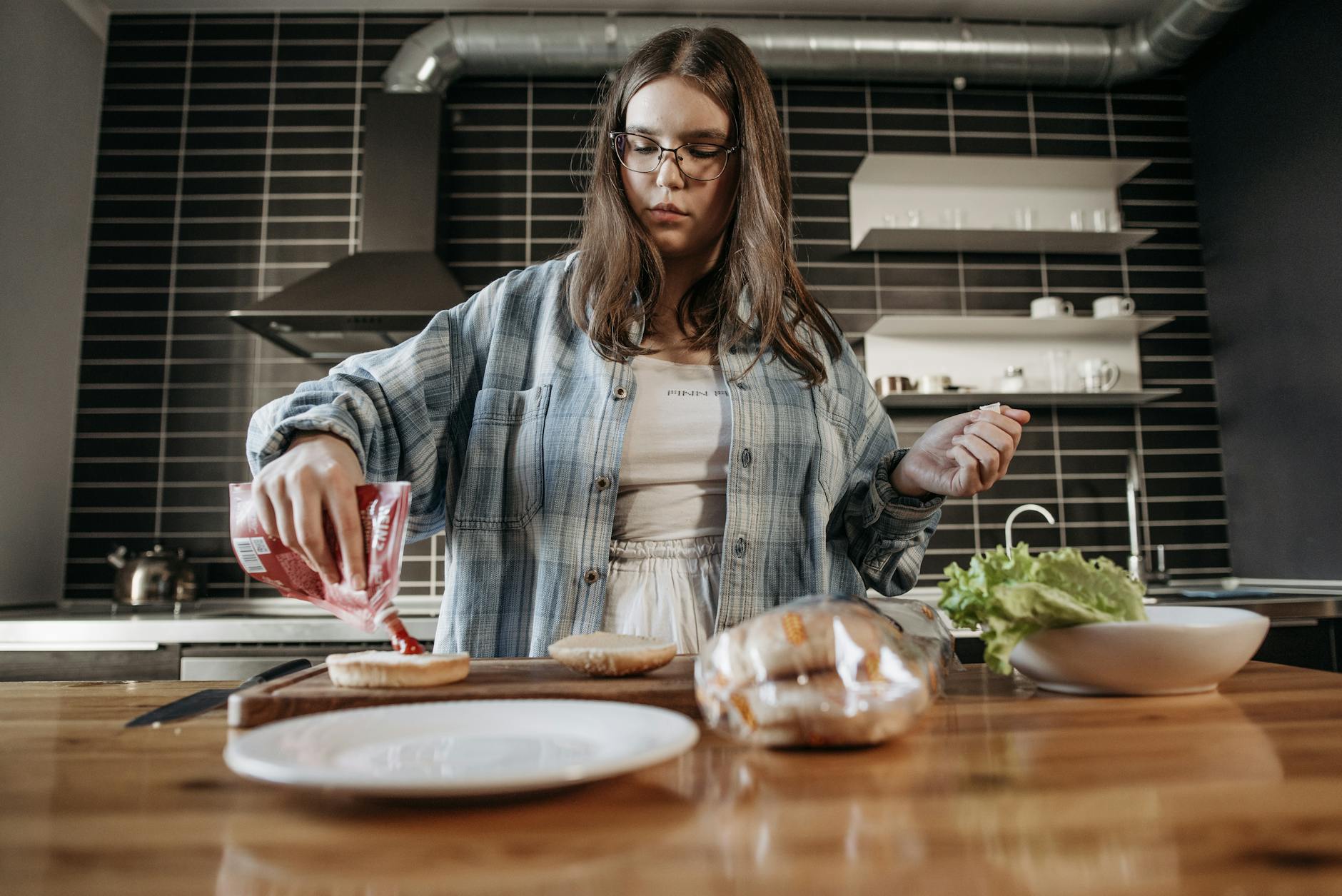 Teenager Cooking Basic Meals Kitchen Skills