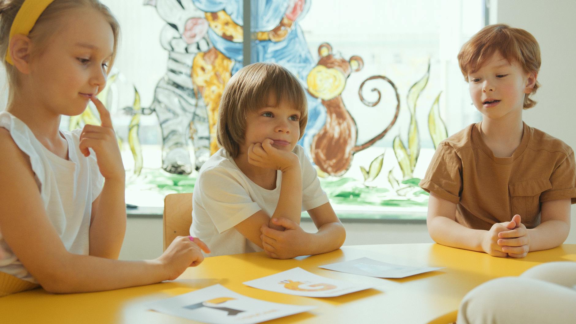 Children sitting at table